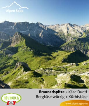 Käseduett Braunarlspitze mit Bergkäse würzig und Kürbiskäse
