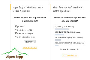Begleitende Umfrage - Kaufen Sie Ihre Lebensmittel bereits Online, im Internet? 2 Umfrage Alpen Sepp Kaufen Sie Online Lebensmittel?
