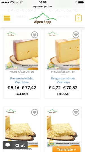 Alpen Sepp auf dem Smartphone