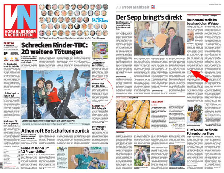 Alpen Sepp in den Vorarlberger Nachrichten