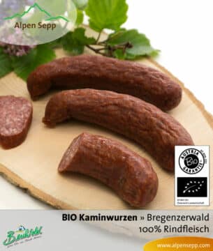100% BIO Rindfleisch Kaminwurzen