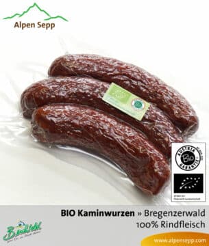 100% BIO Rindfleisch Kaminwurzen