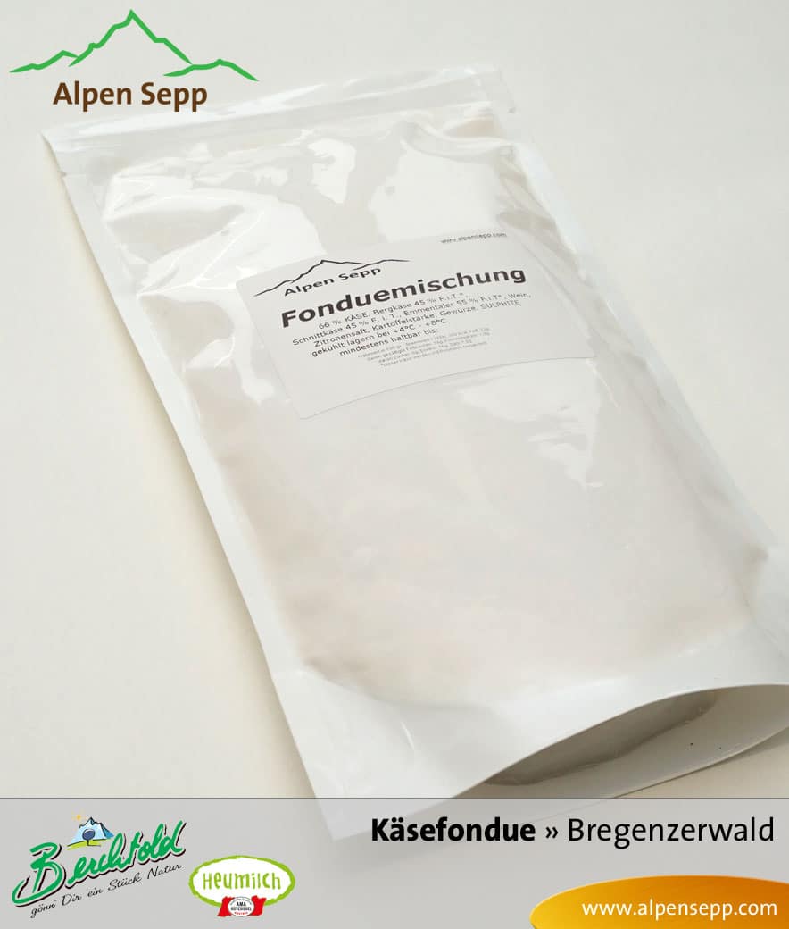 Käsefondue aus Heumilch Alpenkäse