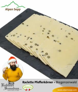 Raclette Käse mit Pfefferkörnern