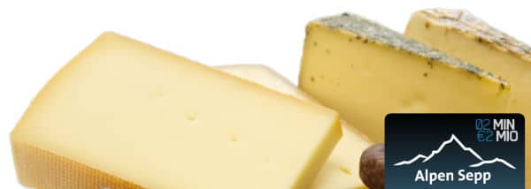 Heumilch Alpenkäse in Investoren Genussbox Tab Alpen Sepp