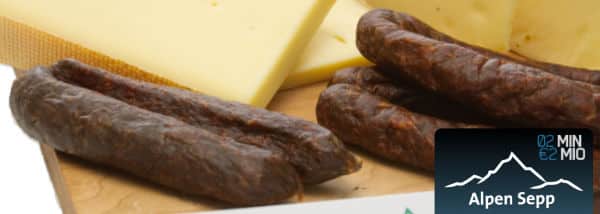 Wildwurst in Investoren Genussbox Tab Alpen Sepp