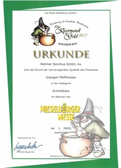 ♥ REHMOCTA Käse beim Kasermandl Wettbewerb 2017 ... 100/100 Punkten bewertet! = Goldmedaille 2 Kasermandl 1 Platz klein