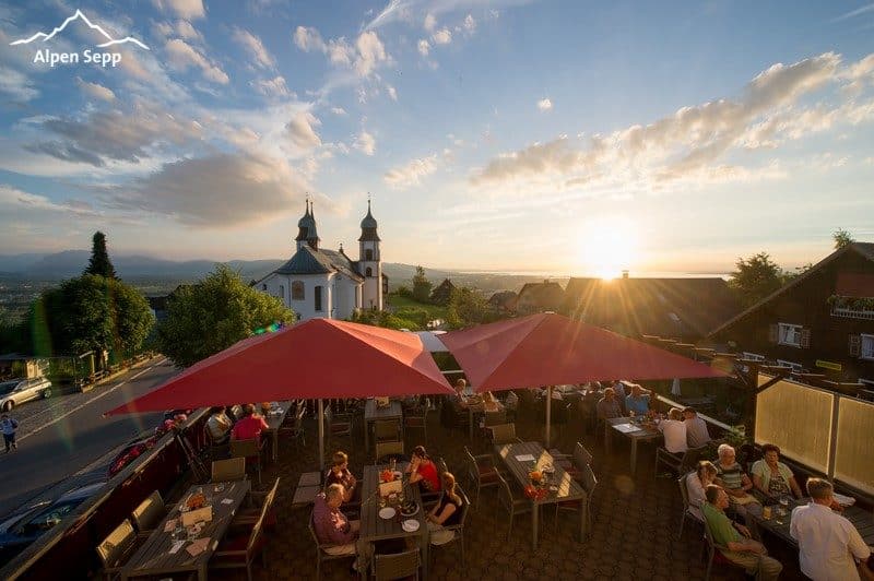 Gasthof Kreuz Bildstein Terrasse Talaussicht