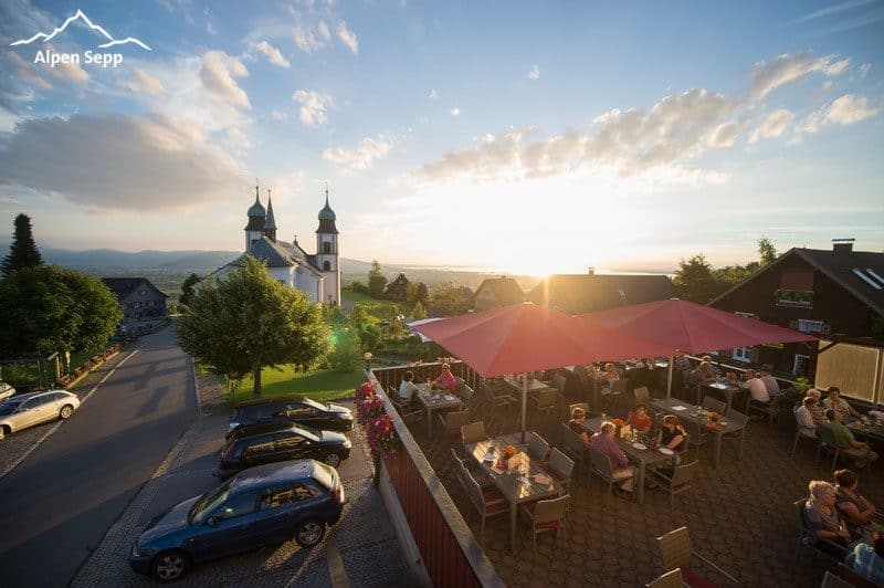 Gasthof Kreuz Bildstein Terrasse Talaussicht