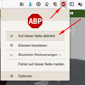 Adblocker deaktivieren