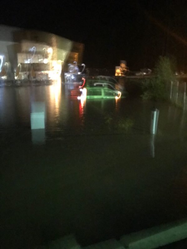 Wetter Wild Überschwemmung in Schnann