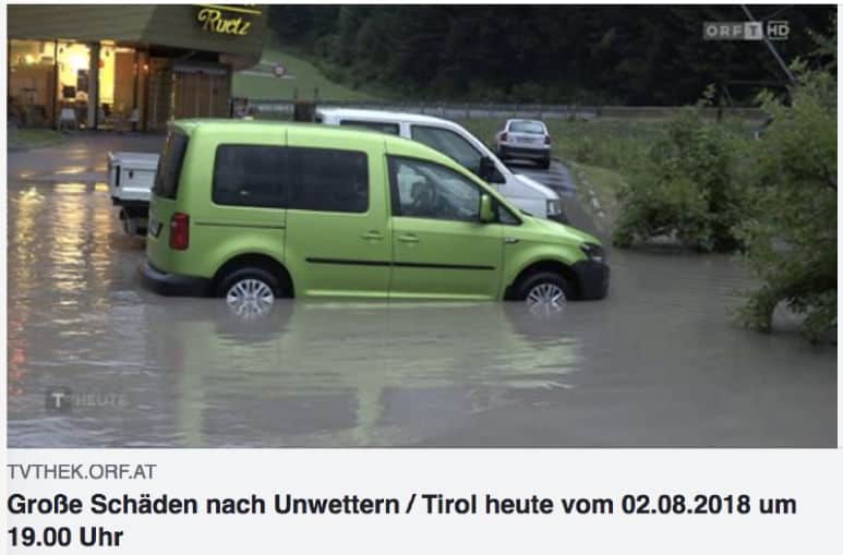 Bericht zum Unwetter vom ORF TV Thek