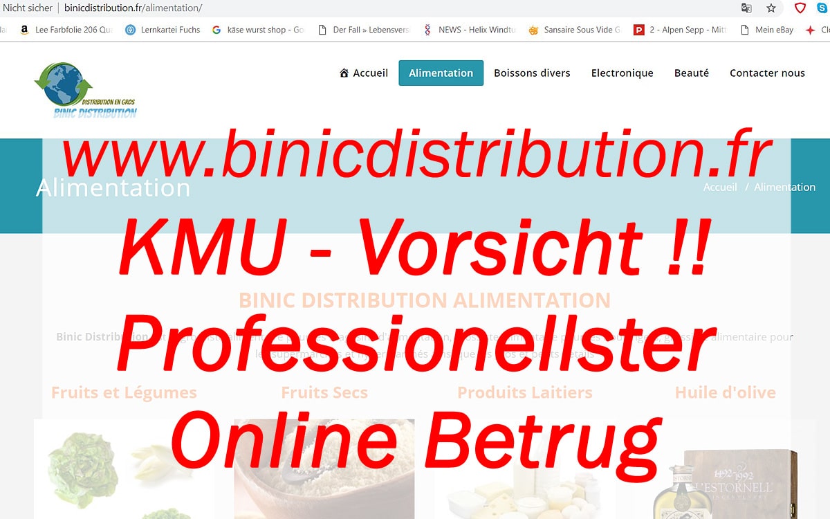 Vorsicht binicdistribution.fr scam betrug