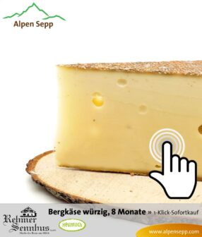 Bergkäse - würziger Geschmack - 8 Monate alt - Sofortkauf