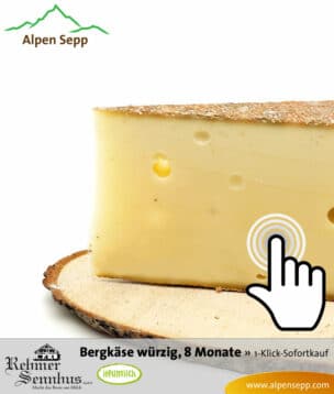 Bergkäse - würziger Geschmack - 8 Monate alt - Sofortkauf
