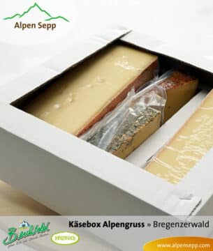 Geschenkbox Alpengruß - Bergkäse und Schnittkäse