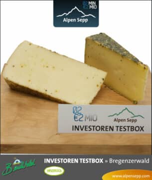 Käse der 2m2m Investoren Testbox